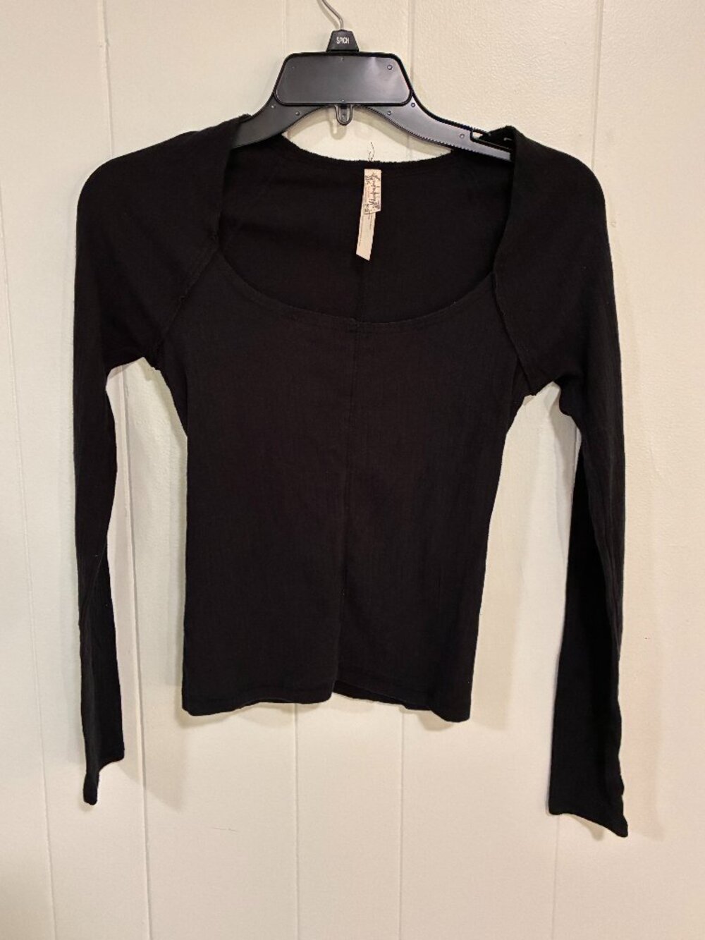 Free People Black Ribbed Top - Picture 1 of 3